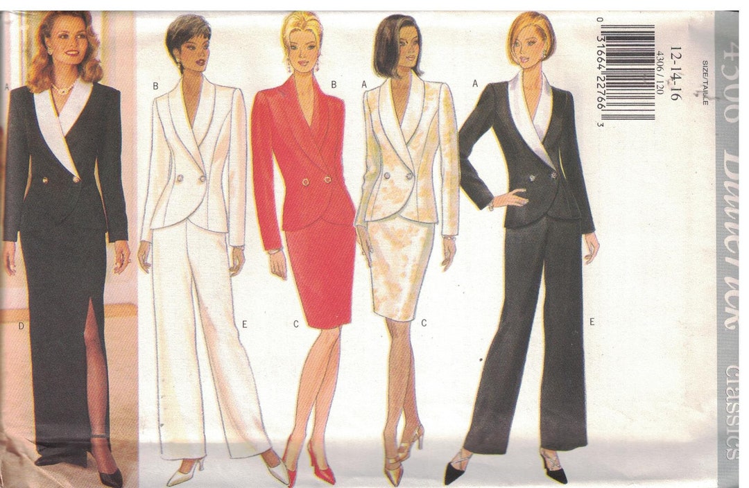 4306 UNCUT Vintage Butterick Misses SEWING Pattern Easy Jacket Skirt ...