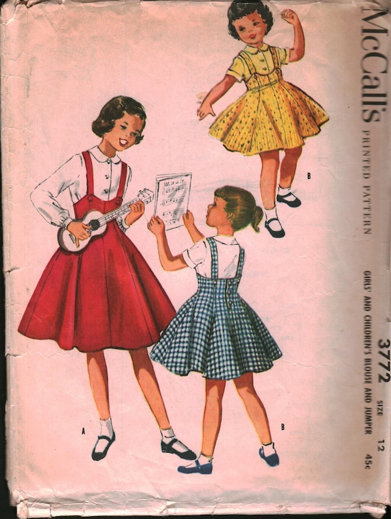 3772 Vintage McCalls SEWING Pattern Camicetta maglione per ragazze