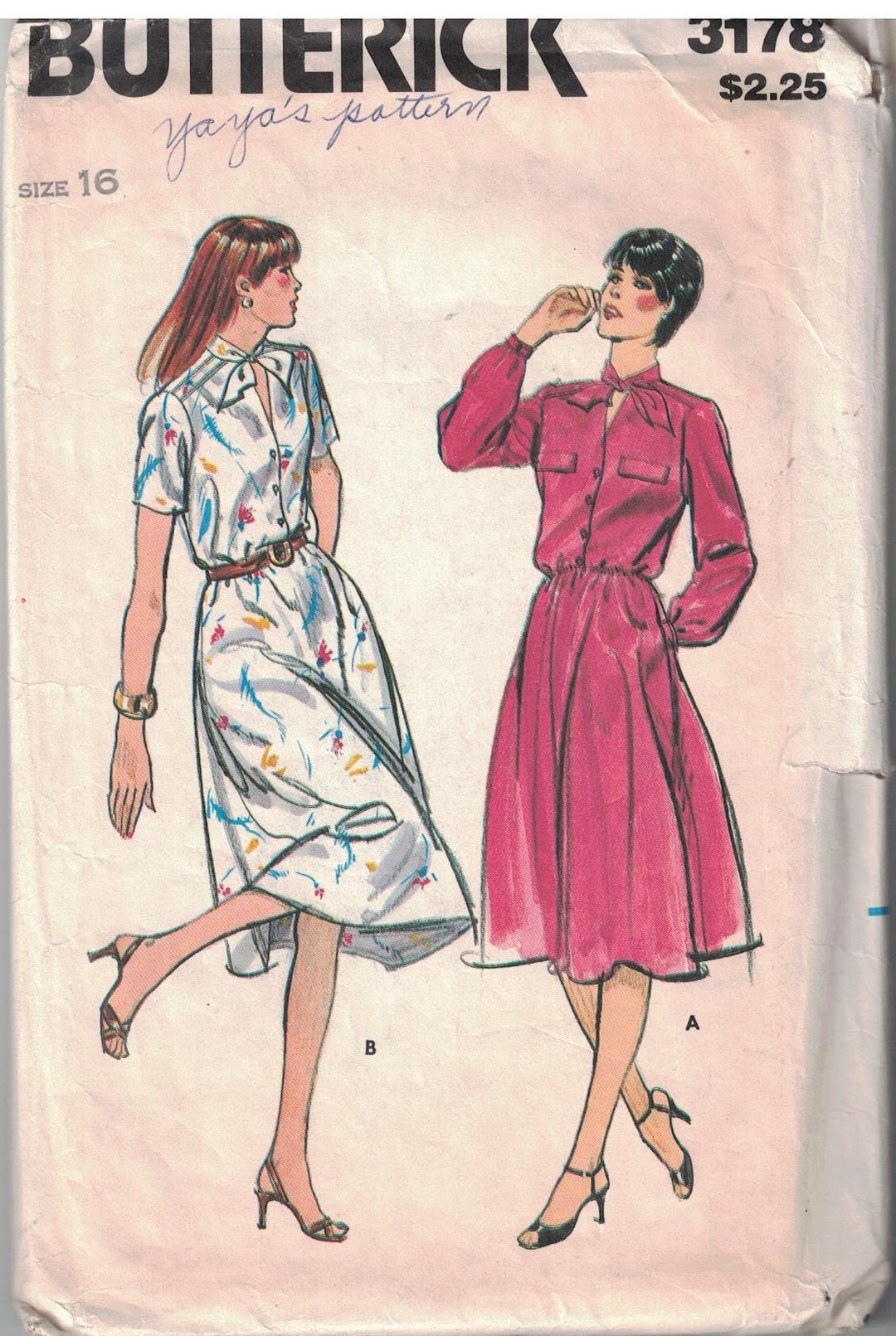 3178 Butterick Misses Sewing Pattern Loose Fitting Dress Vintage 1970s ...