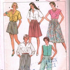 7333 Simplicity Vintage SEWING Pattern Misses Skirt Shirt Pants UNCUT OOP