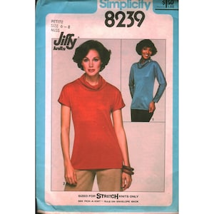 Vintage 1977 Simplicity 8239 Jiffy Stickad Tröja Mönster Storlek 6-8