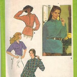 9189 Vintage Einfachheit Schnittmuster Misses Pullover Tunika Top Krawatte Gürtel OOP