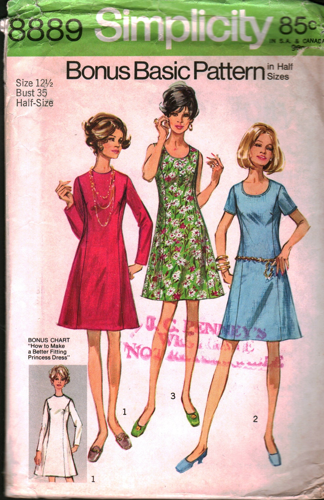 8889 Simplicity Vintage SEWING Pattern Misses Dress OOP - Etsy