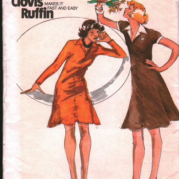 3801 Butterick Vintage SEWING Pattern Misses' Dress OOP Clovis Ruffin 14 Hard to find Rare Easy
