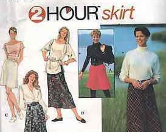 9363 Vintage Simplicity SEWING Pattern Misses 2HOUR Pull on Elastic Skirt UNCUT