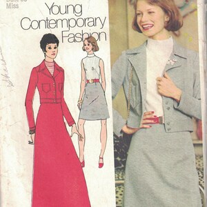 5132 Vintage Simplicity Sewing Pattern Misses Knit Jacket Dress Young Fashion