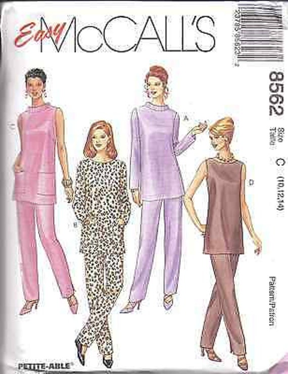 8766 UNCUT Vintage McCalls SEWING Pattern Misses Boxy Vest Pull on Pants OOP SEW