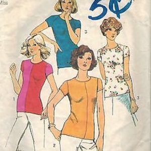6289 Vintage Simplicity Sewing Pattern Misses Pullover Tops Zigzag Stitching oop