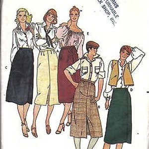 UNCUT Vintage Butterick Sewing Pattern Misses 1970&#39;s Slightly A Line Skirt 6345
