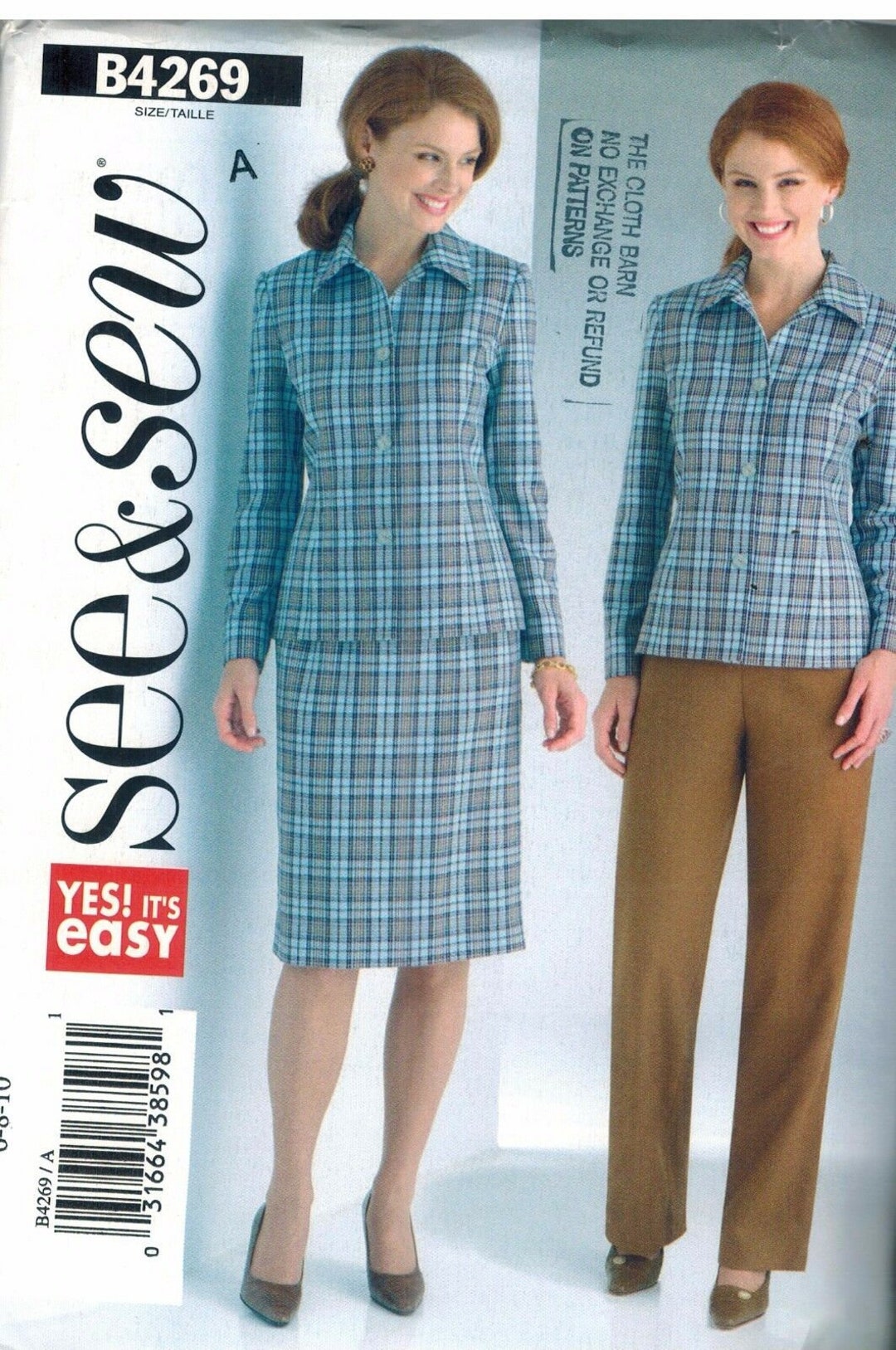4269 UNCUT Butterick SEWING Pattern Misses See & Sew Jacket Skirt Pants ...