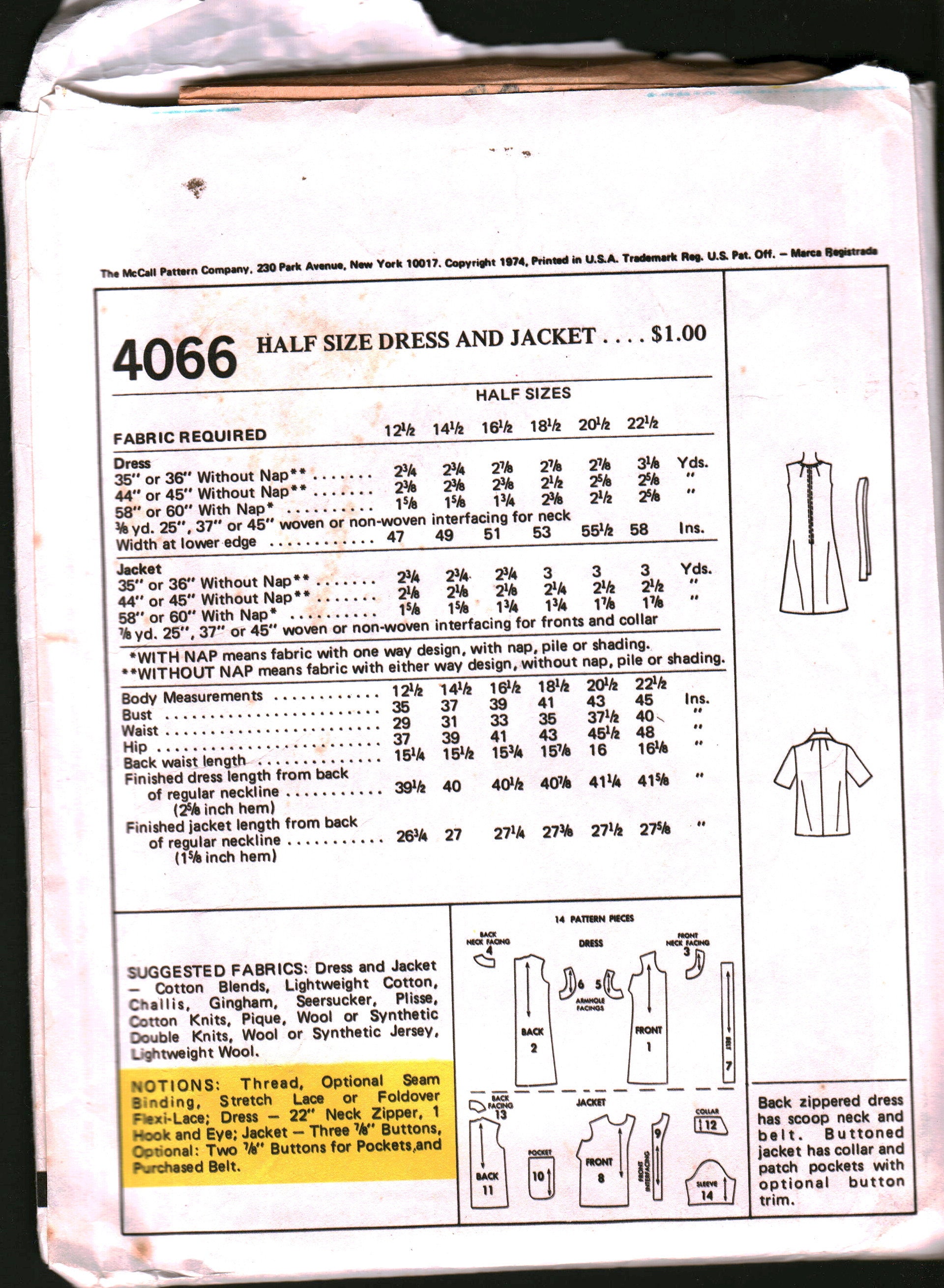 Style 4066 Pattern 4066 Vintage UNCUT Mccalls Sewing Pattern Misses Dress Jacket Sew - Etsy