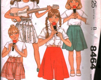 8464 McCalls Vintage SEWING Pattern Girls Skirts Culottes OOP 12