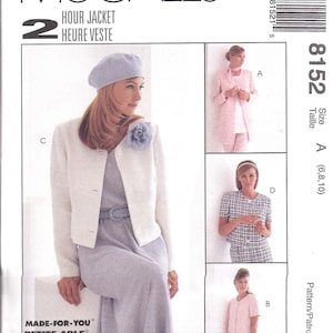 May include: A sewing pattern for a jacket and dress. The pattern is for sizes 6, 8, and 10. The pattern is from McCall's and is part of the Woman's Day Collection.