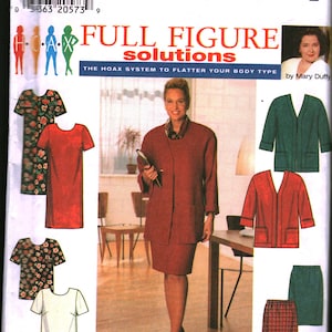 7740 Simplicity Vintage SEWING Pattern Misses Dress Top Skirt Jacket OOP 26W - 32W