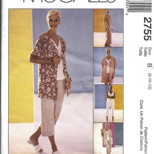 2755 UNCUT Vintage McCalls Sewing Pattern Misses Jacket Dress Top Pants Shorts