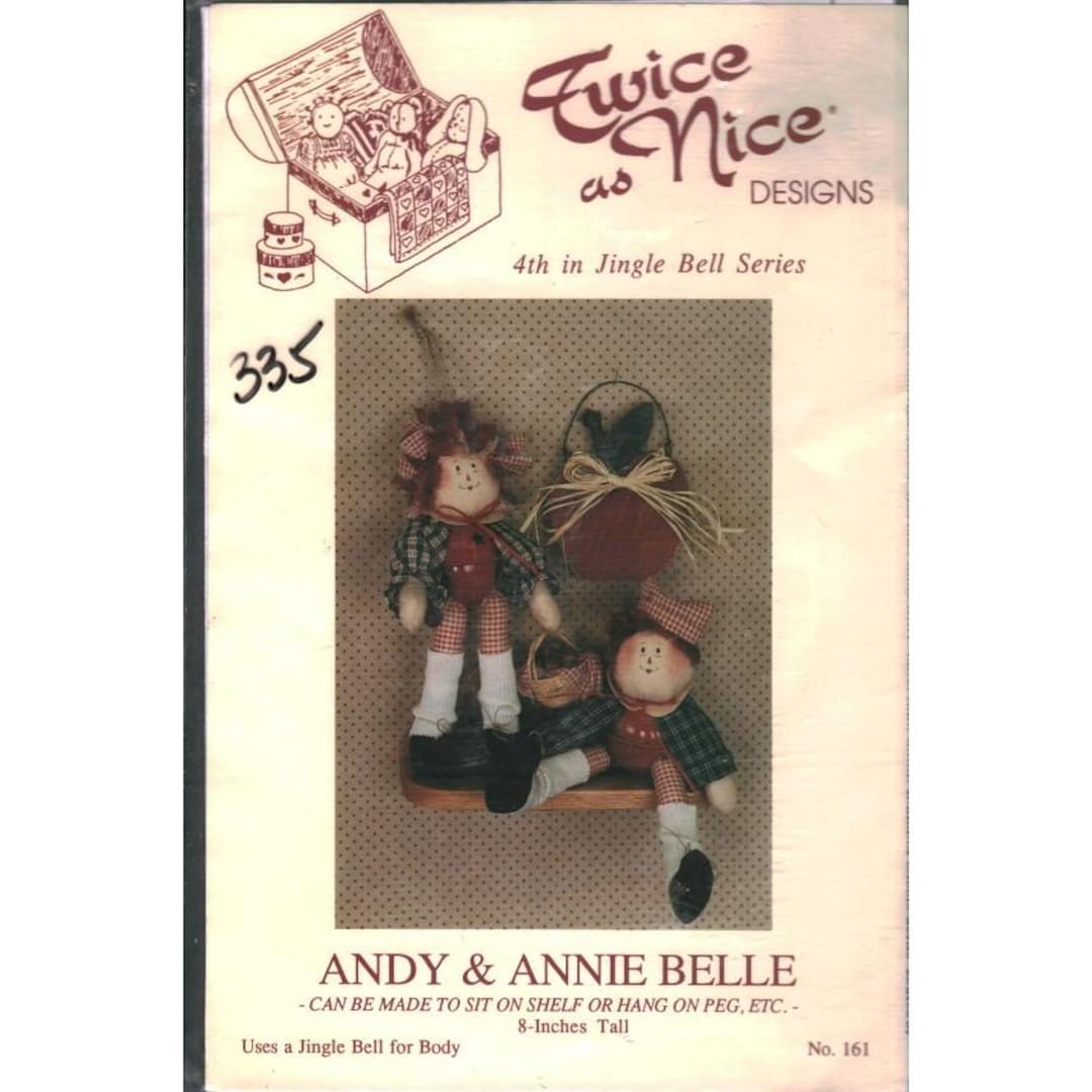 Andy Nice Twice as Nice Designs Andy & Annie Belle Sewing Pattern No 161 Vintage ...