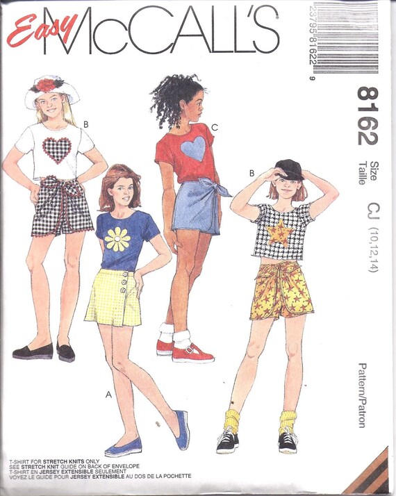 8162 Cartamodello per T-shirt/gonna/pantalone da bambina McCalls