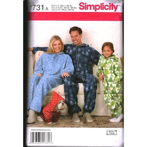 Simplicity 1731 Fleece Jumpsuit Symönster Vuxna Barn Hundjacka Andrea Schewe