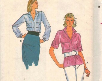 6763 Vintage Butterick WZÓR DO SZYCIA Bluzka Misses Loose Fitting z 8 guzikami