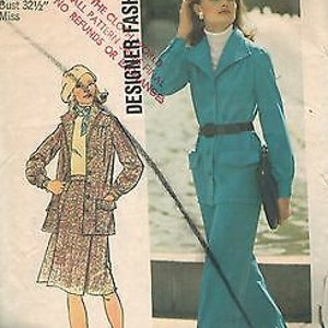6603 Vintage Simplicity Sewing Pattern Misses Designer Fashion Jacket Skirt Pant
