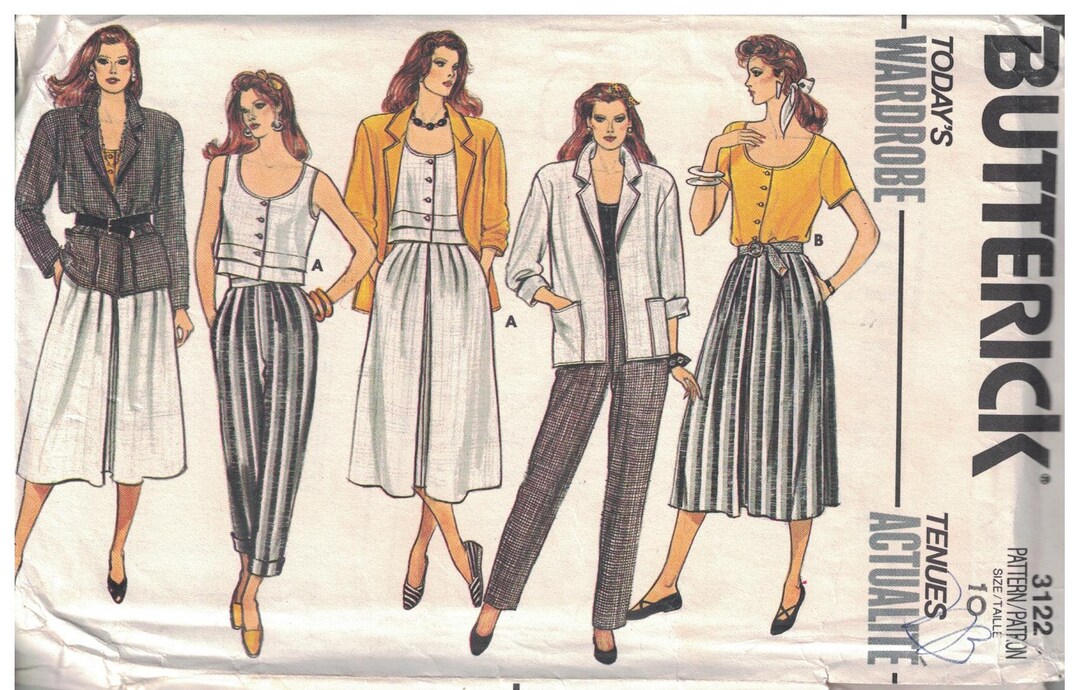 3122 UNCUT Butterick SEWING Pattern Misses Jacket Skirt Pants Top 10 ...