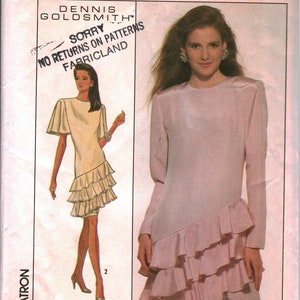 8858 Vintage Simplicity Muster Misses Kleid Triple Volant SEWING CUT 18