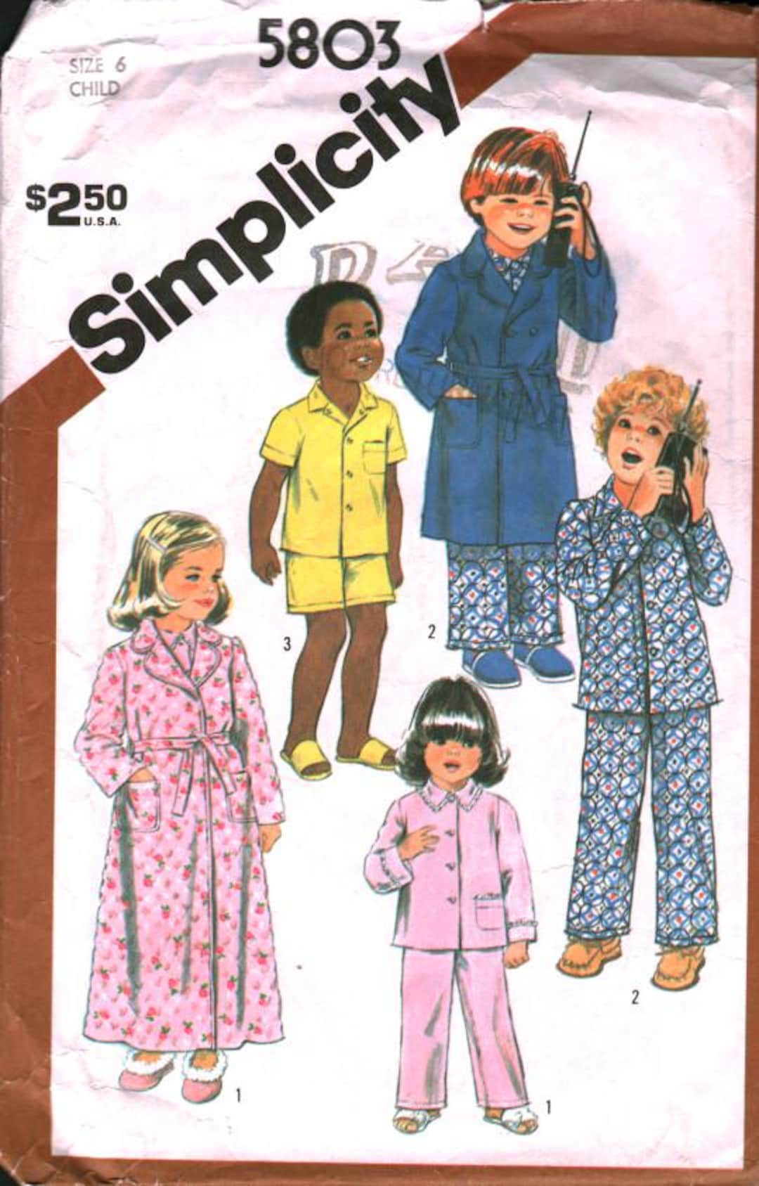 5803 VINTAGE Simplicity CUT SEWING Pattern Child's Robe in Two Lengths ...