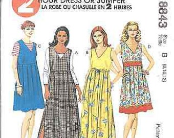8843 UNCUT Vintage McCalls Pattern Misses Jumper 2 Hour Dress Sewing oop new ff