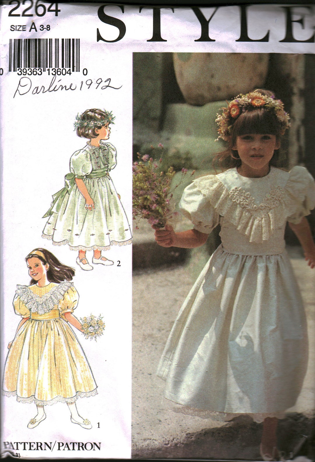 2264 UNCUT Vintage Style SEWING Pattern Childrens' Bridesmaids Dresses OOP Etsy