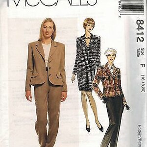 8412 UNCUT Vintage McCalls Sewing Pattern Misses Lined Jacket Skirt Pants Career