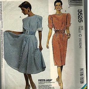 3525 Vintage McCalls Sewing Pattern Misses Back Zippered Dress Belt OOP Career