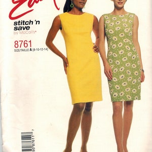 8761 Vintage McCalls SEWING Pattern Misses Slim Dress Easy UNCUT Stitch n Save
