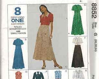 8852 UNCUT Vintage McCalls Pattern Misses High Waisted Dress sewing ff oop new