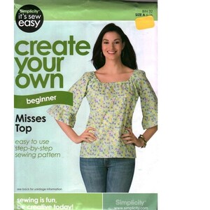 Simplicity Its Sew Easy Misses Top Sömnadsmönster 9032415 Storlek 6-16 Nybörjare