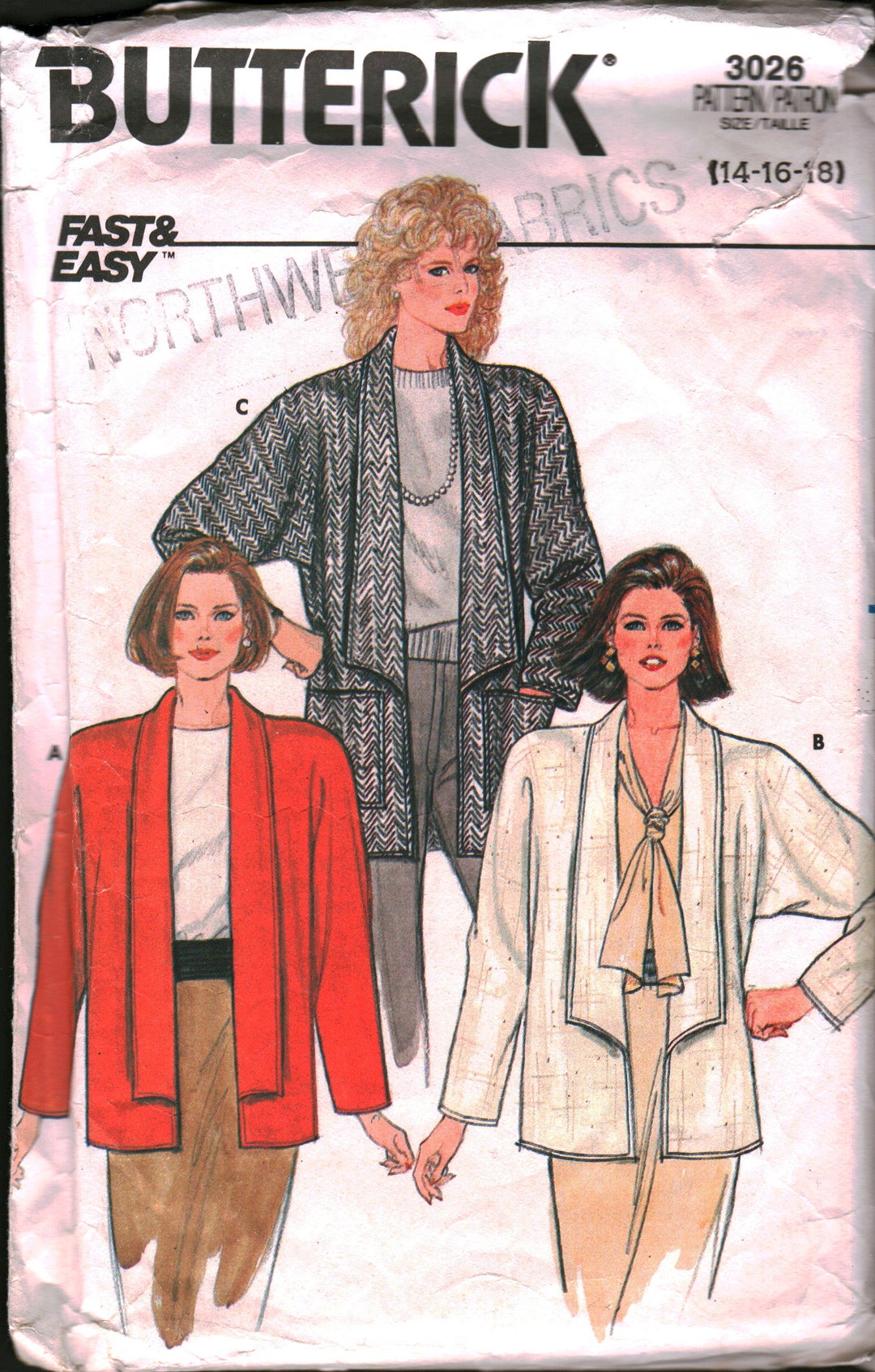 3026 Butterick Vintage SEWING Pattern Misses' Jacket OOP - Etsy