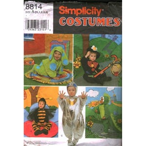 Simplicity 8814 Toddler Costume Sewing Pattern Size A 1/2-4 Dragon Bee Clown Dog
