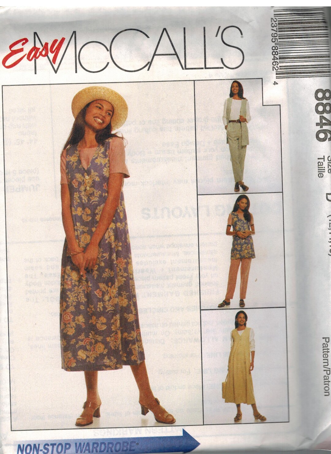 8846 UNCUT Vintage Mccalls Pattern Misses Vest Jumper Top Pants Sewing ...
