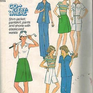 8106 Vintage Simplicity Sewing Pattern Misses Pantskirt Pants Shorts ShirtJacket