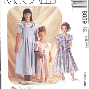 8059 Vintage McCalls SEWING Pattern Girls Fancy Dress Party OOP Top sew uncut