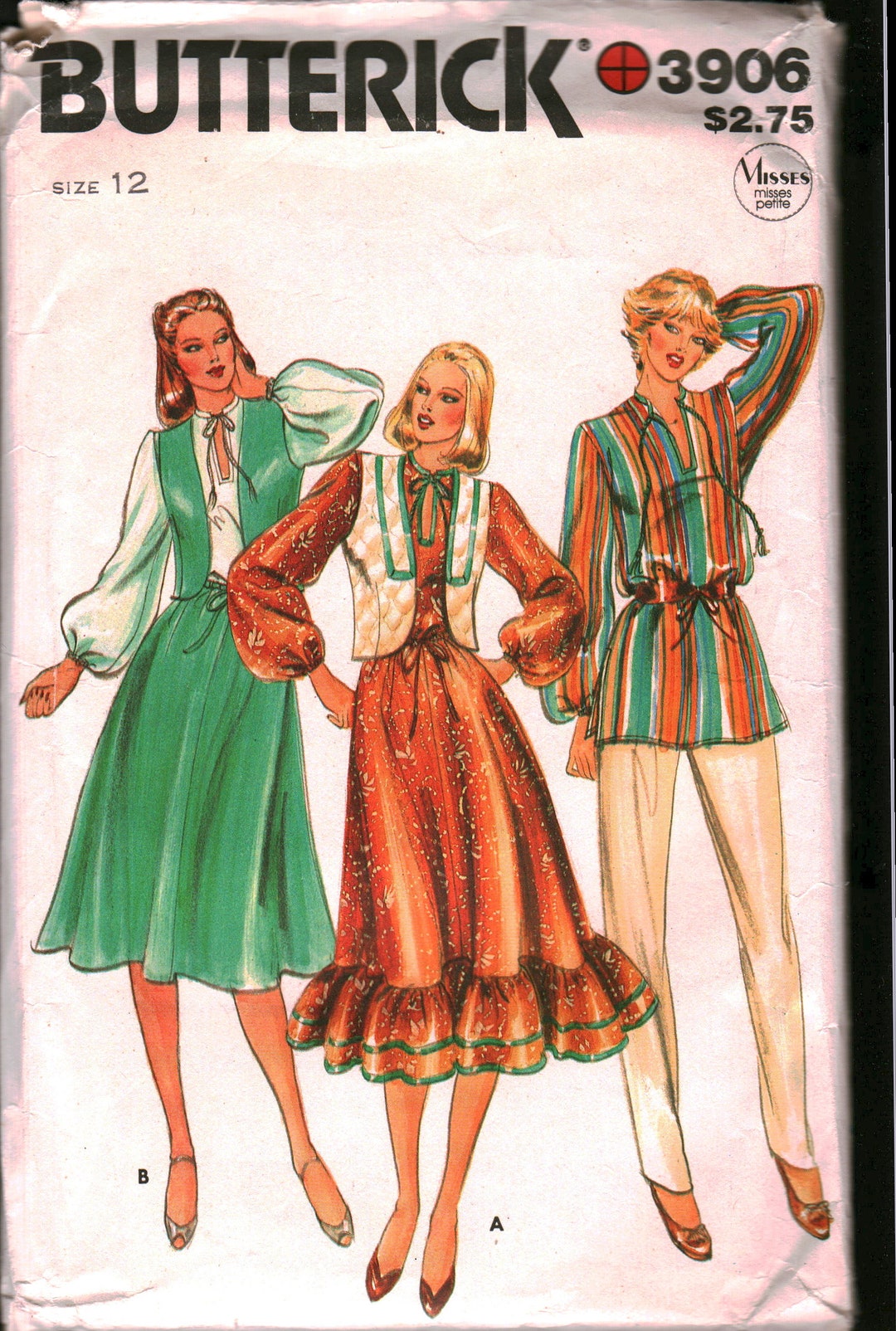 3906 Butterick Vintage SEWING Pattern Misses Tunic Vest Skirt OOP - Etsy