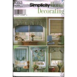 Simplicity 8353 Romerska Gardiner Kapanjer Fönsterbehandling Sömnadsmönster En Storlek