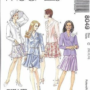 8049 UNCUT Vintage McCalls Sewing Pattern Misses Lined Jacket Bias Skirt OOP SEW