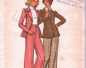 3023 Vintage Butterick Sewing Pattern Misses 1970s Jacket Pants Career OOP