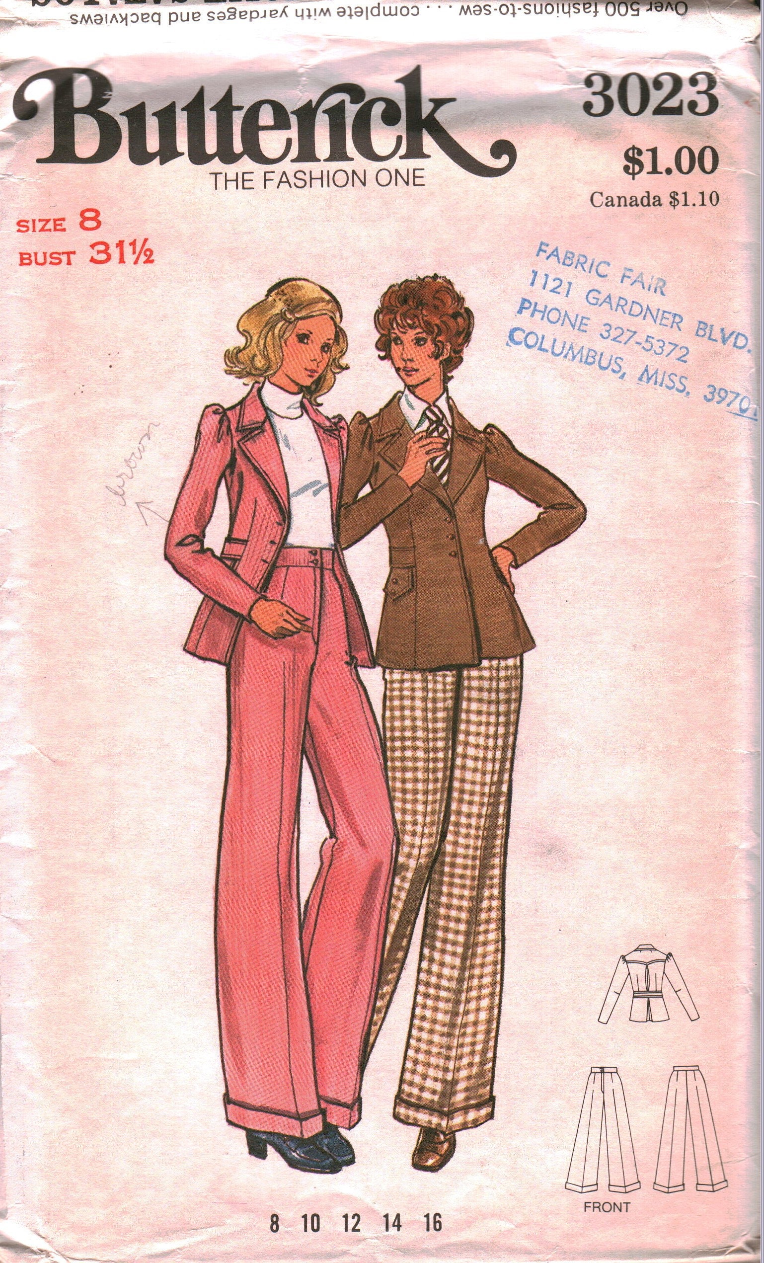 Vintage 1970s Tandy Leather Men's Top Coat Jacket Sewing Pattern