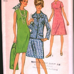 9171 Vintage Simplicity Sewing Pattern Misses 1970s Jacket Dress 12 UNCUT
