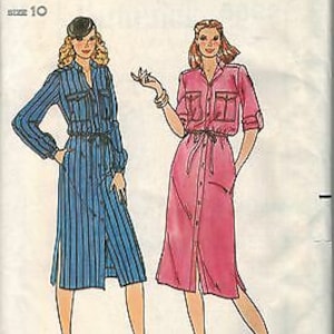 6622 UNCUT Butterick SEWING Pattern Misses Loose Fitting Dress Pointed Collar FF
