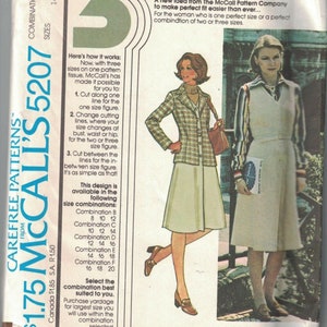 5207 Vintage McCalls Pattern Misses Jacket Jumper 14 16 UNCUT