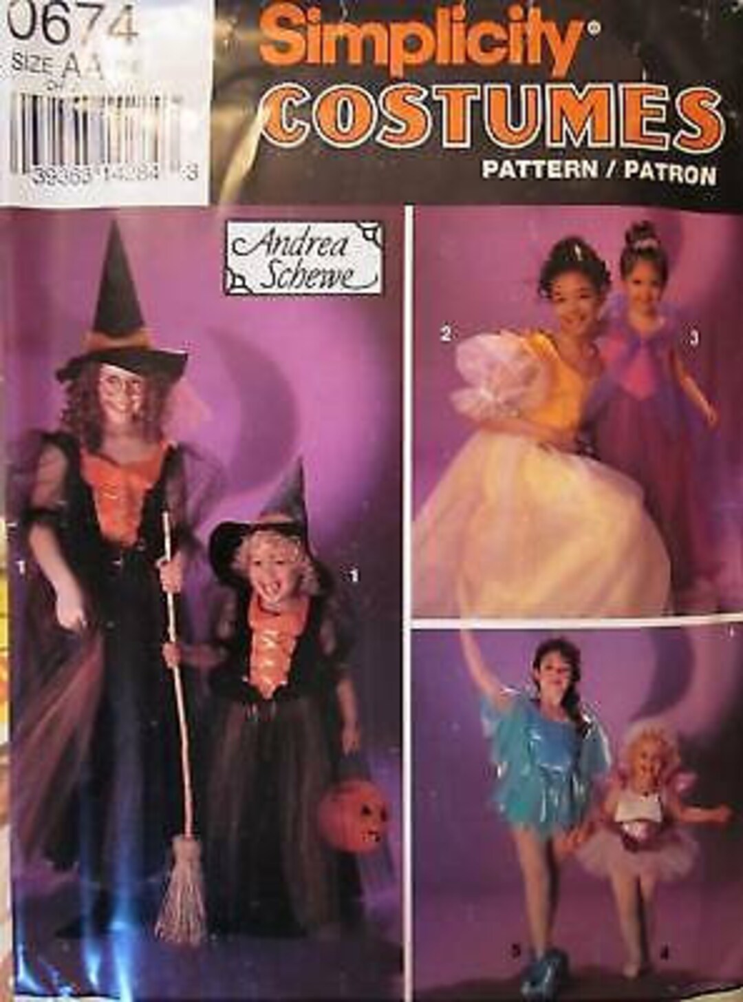 UNCUT Simplicity SEWING Pattern 0674 SCHEWE Halloween Costume 2-6 Witch ...