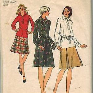 5836 Vintage Einfachheit Schnittmuster Misses Kleid Top Rock 1970 OOP Casual
