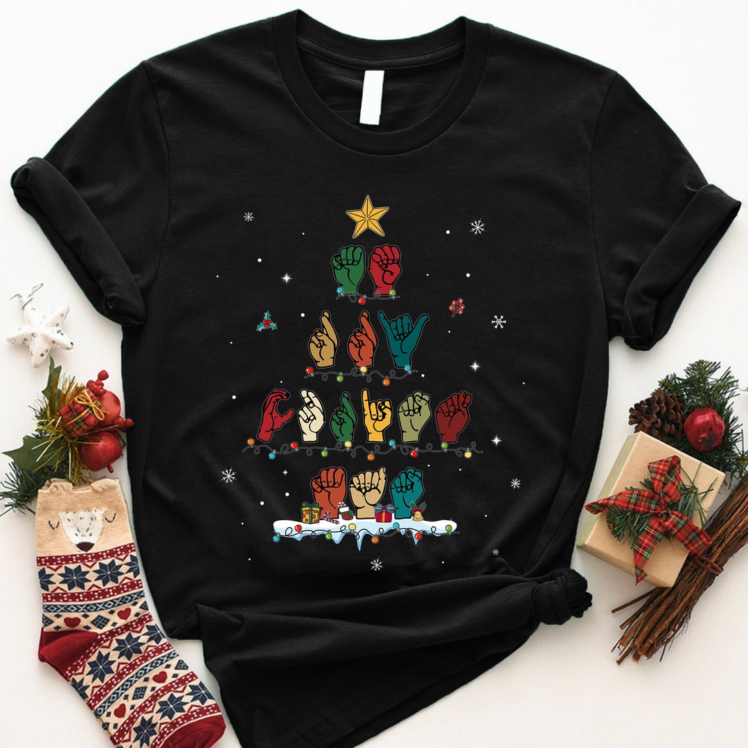 American Sign Language Christmas Tree Shirt Merry Christmas Etsy american-sign-language-christmas-tree-shirt-merry-christmas-etsy